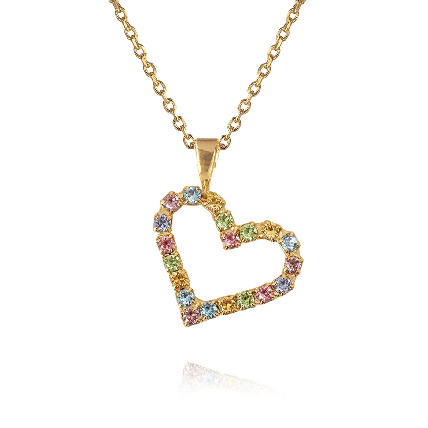 Mini Sweetheart Necklace Gold / Pastel combo