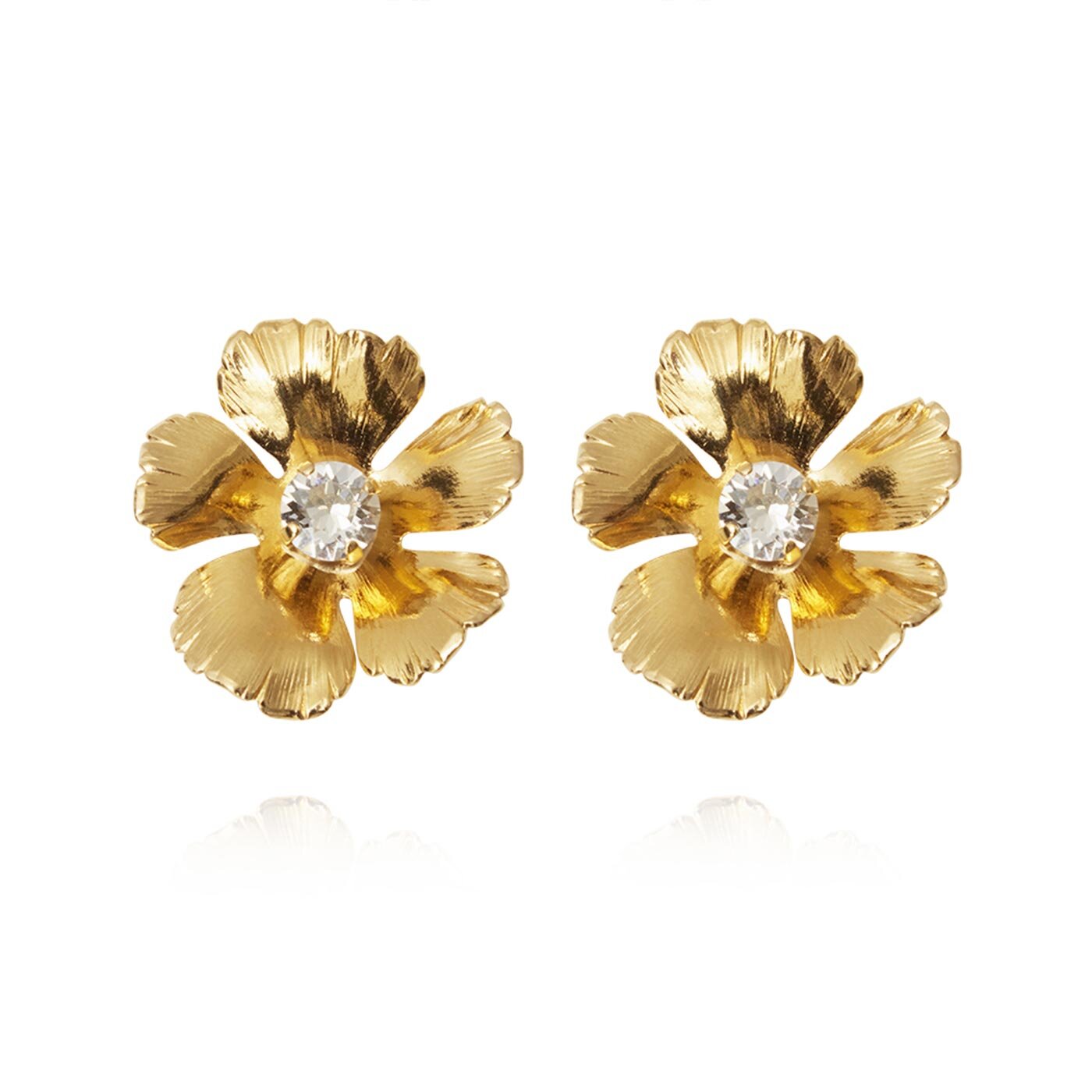 Anemone Earrings Gold / Crystal