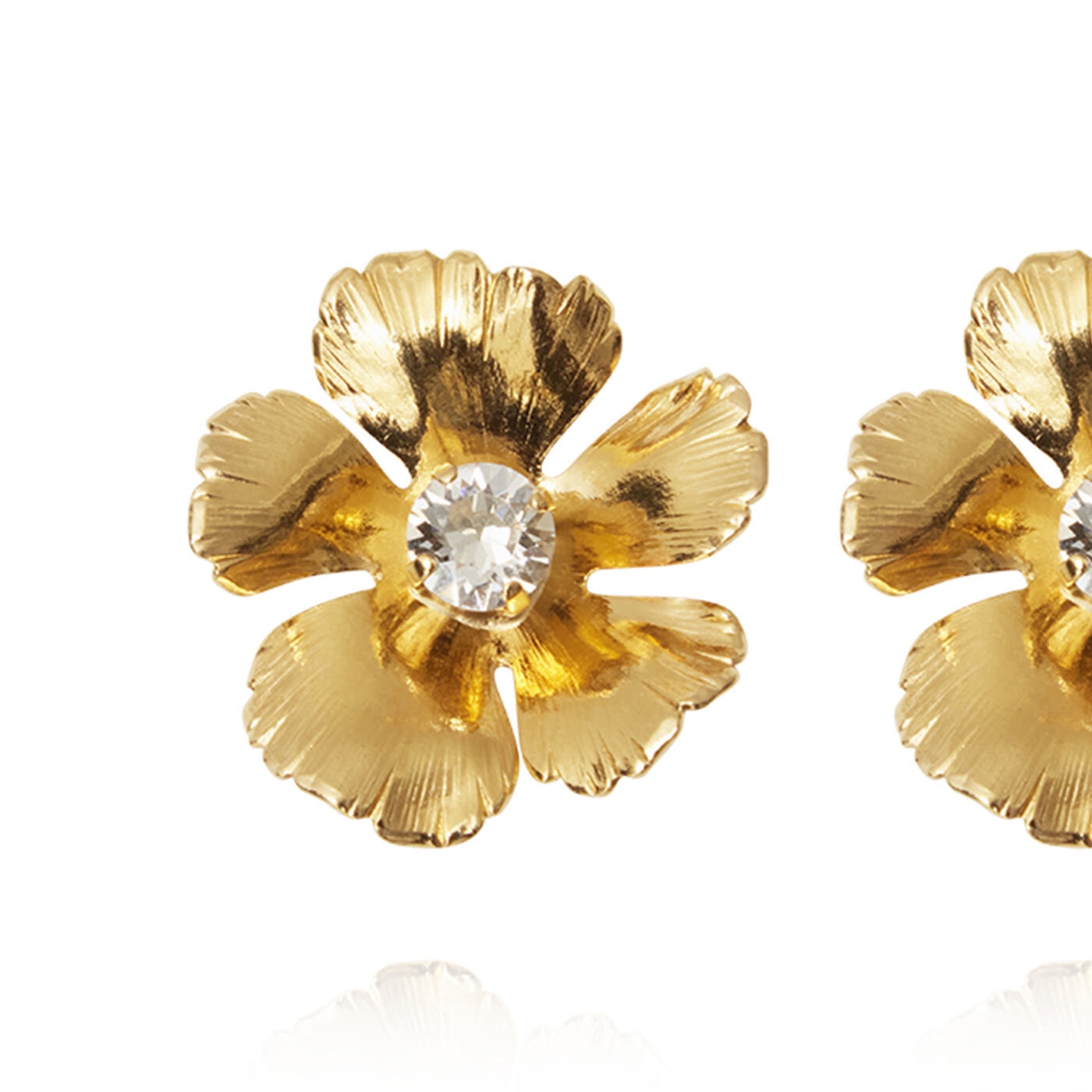 Anemone Earrings Gold / Crystal