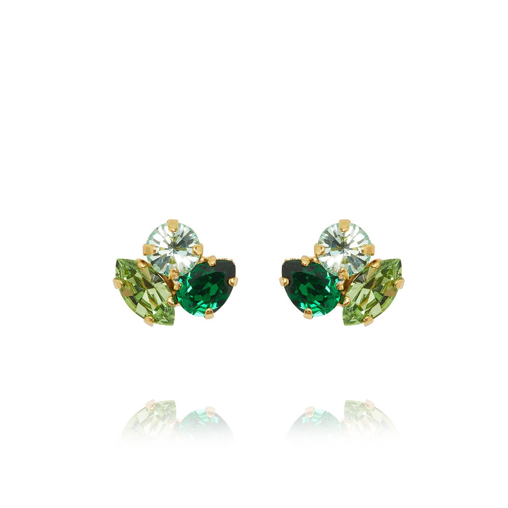 Ana Earrings Gold Majestic Green Combo 