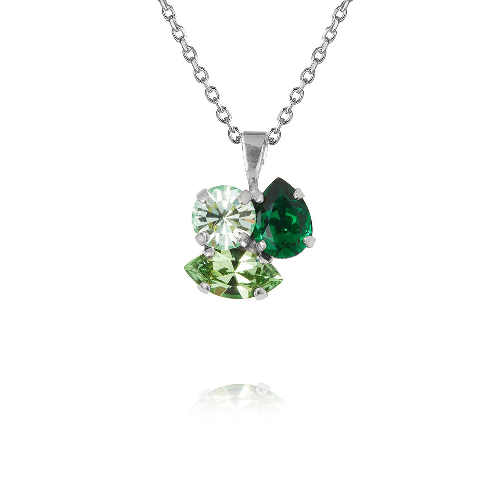 Ana Necklace Rhodium Majestic Green Combo