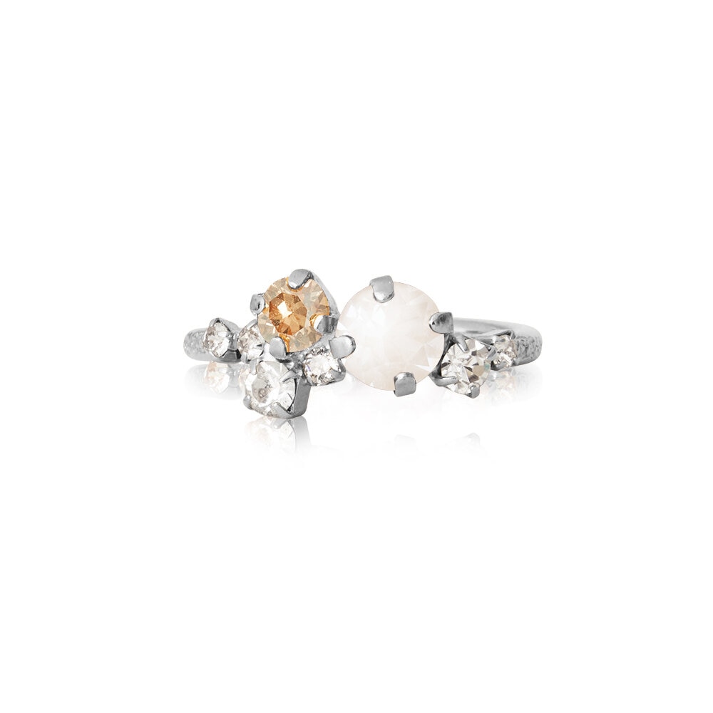 Stardust Ring Rhodium Electric White Combo