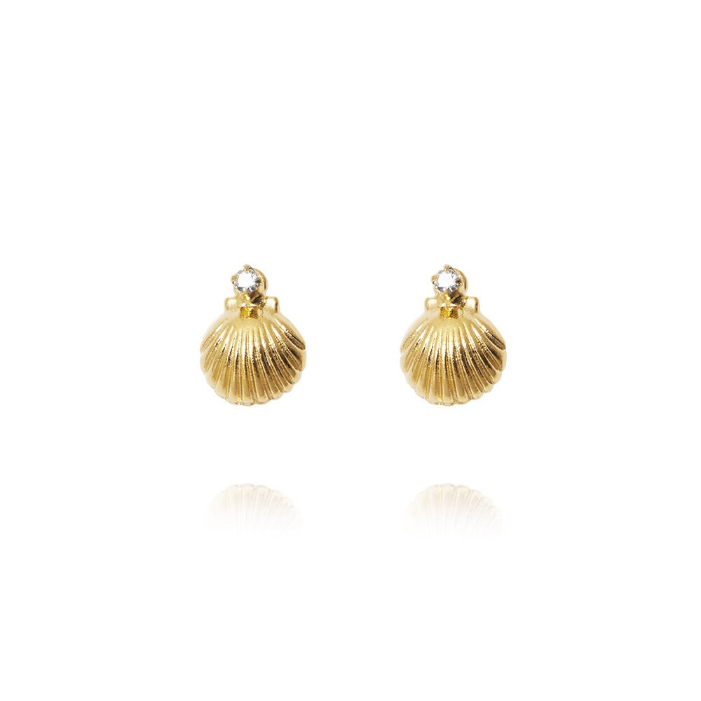 Petite Shell Earrings Gold