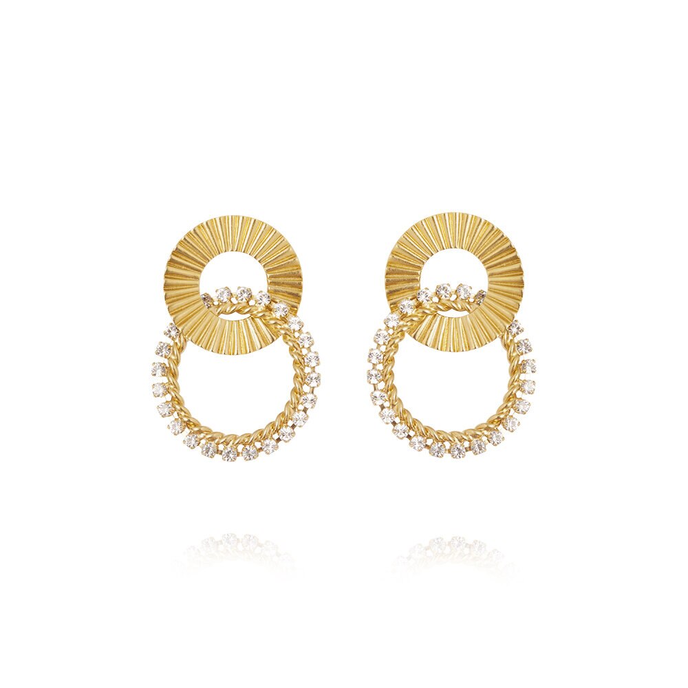Gianna Earrings Gold Crystal