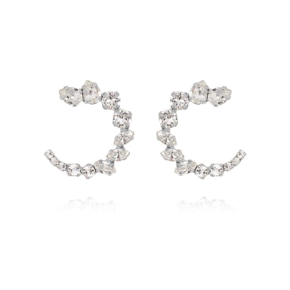 Mini Angie Earrings Rhodium Crystal
