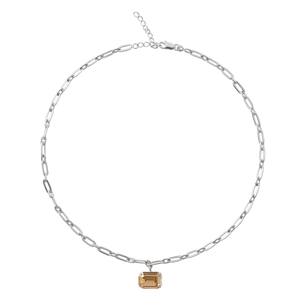 Mini Lydia Necklace Rhodium Golden Shadow 