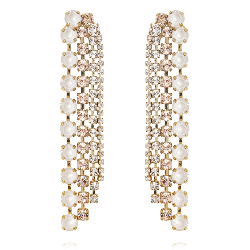 Camilia Earrings Gold Electric White Combo
