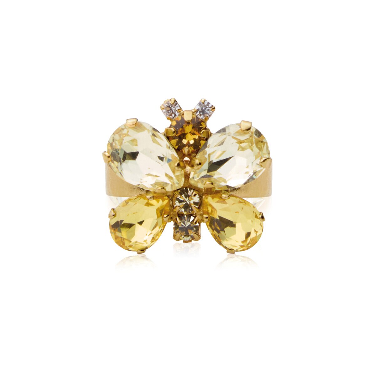 Butterfly Ring Gold Yellow Combo