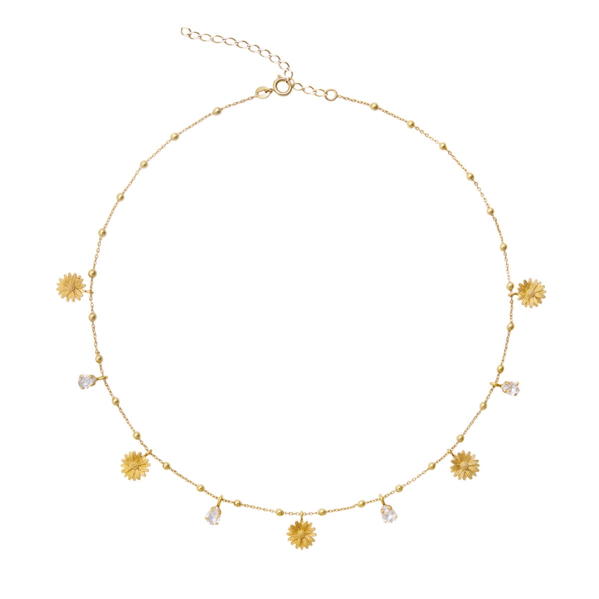 Daisy Multi Necklace Gold / Crystal