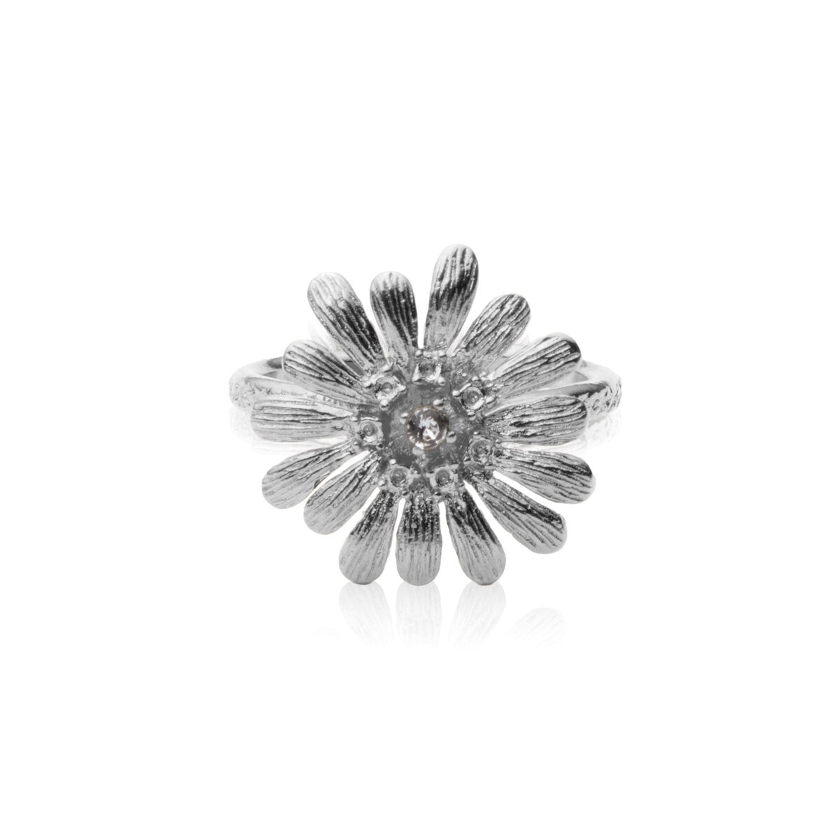 Daisy Ring Rhodium / Crystal