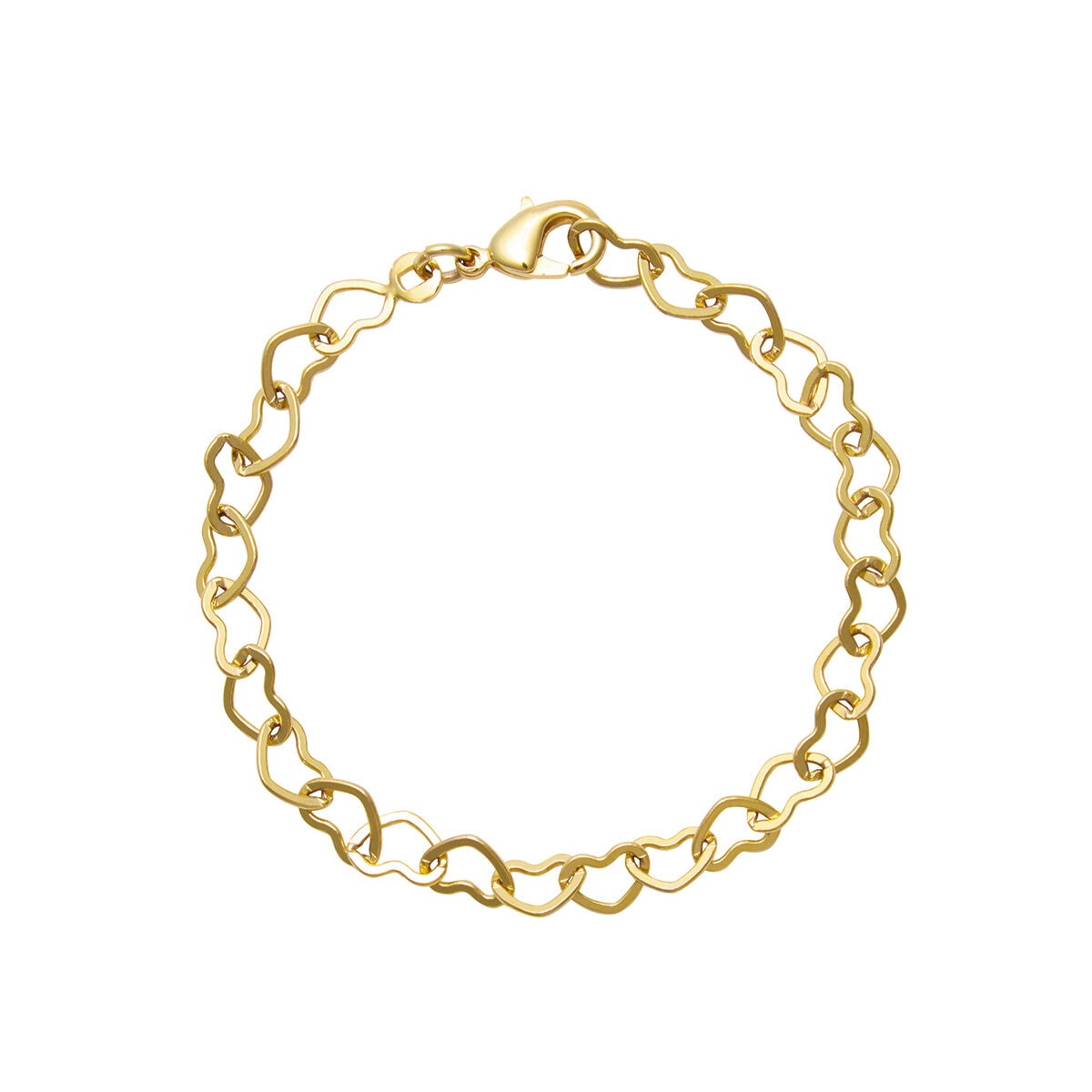 Heart Chain Bracelet Gold