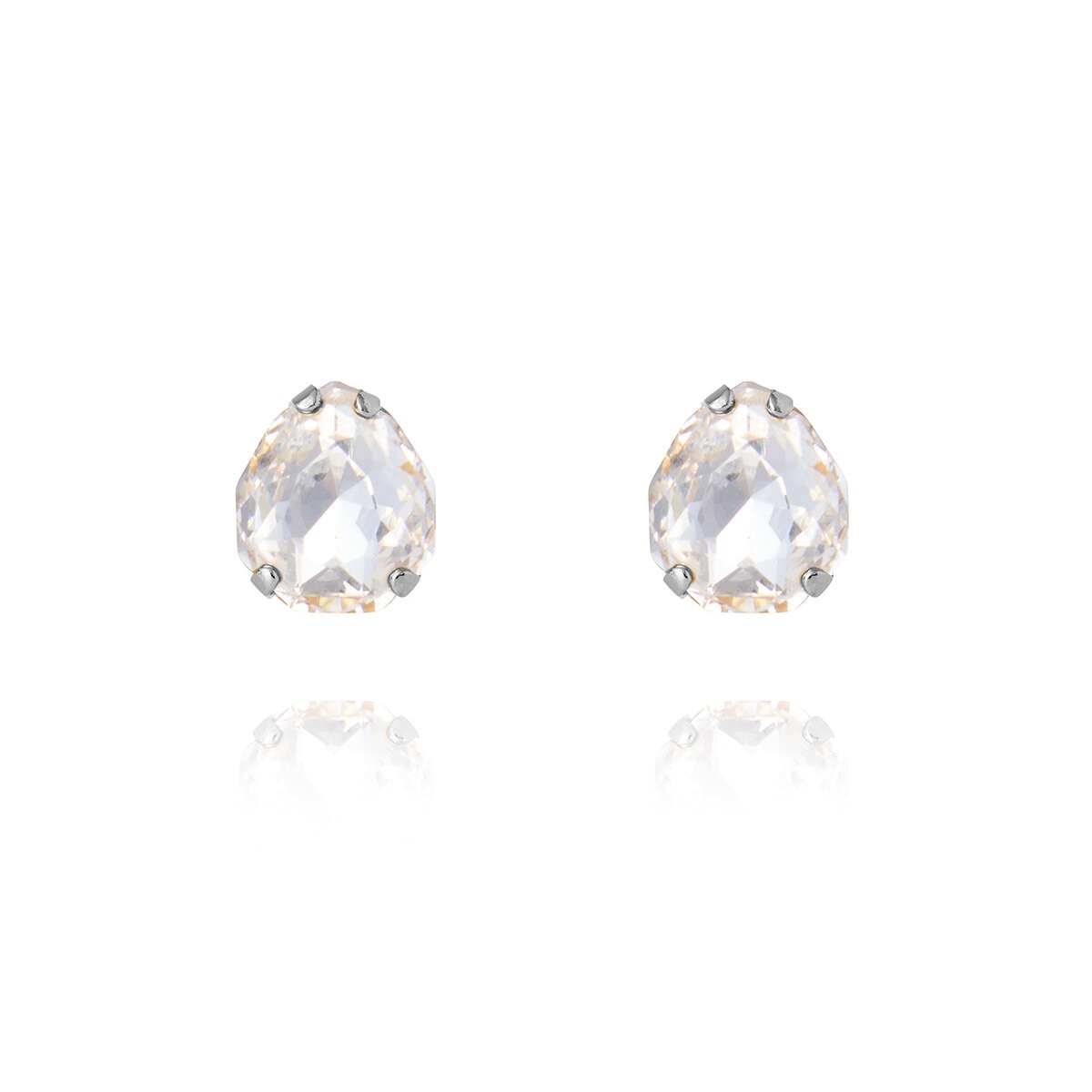 Mini Carlotta Earrings Rhodium Crystal