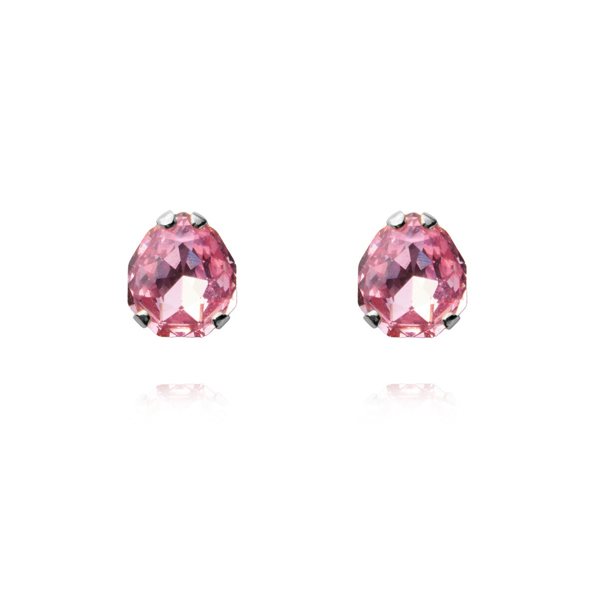 Mini Carlotta Earrings Rhodium Light Rose