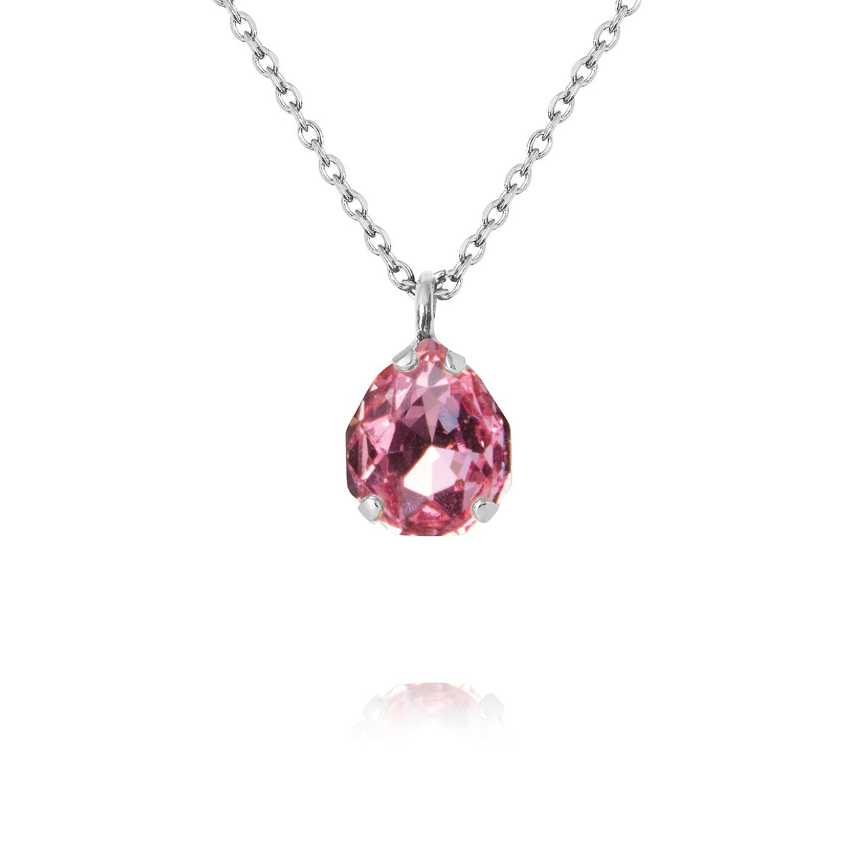 Mini Carlotta Necklace Rhodium Light Rose