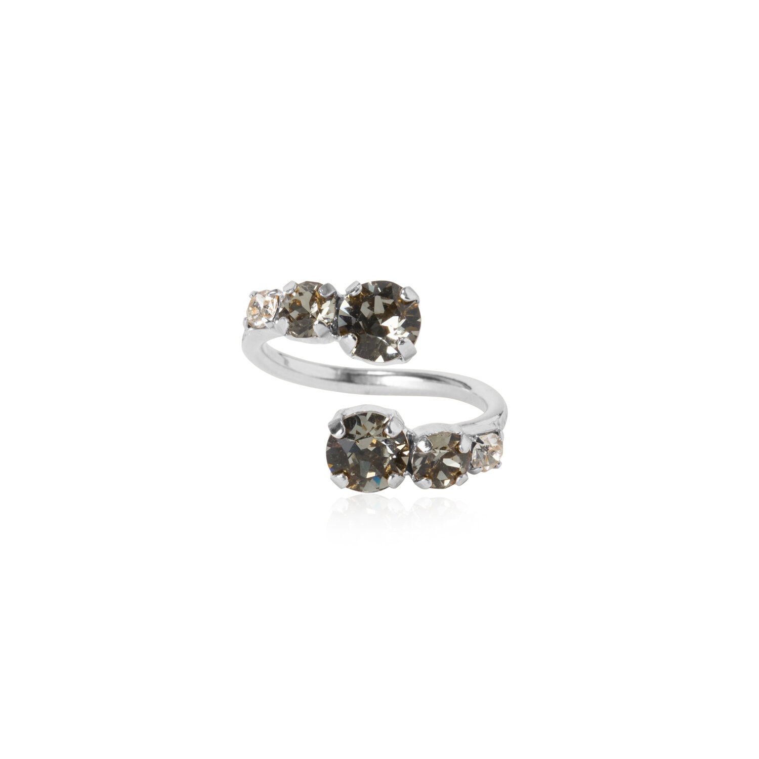 Halo Ring / Black Diamond + Crystal