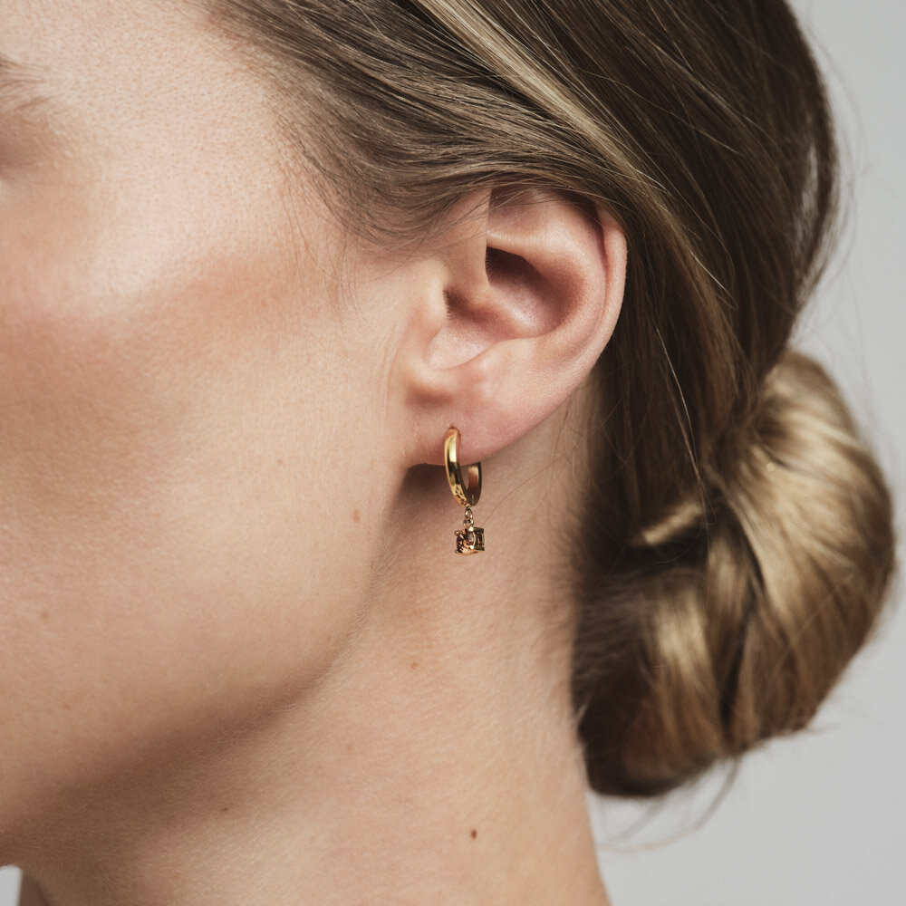 Jolie Gold Hoop - Coffee