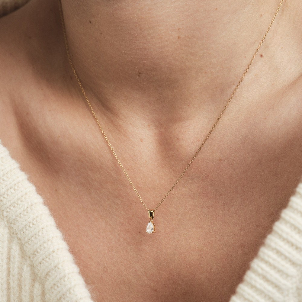 Belle Gold Necklace - White