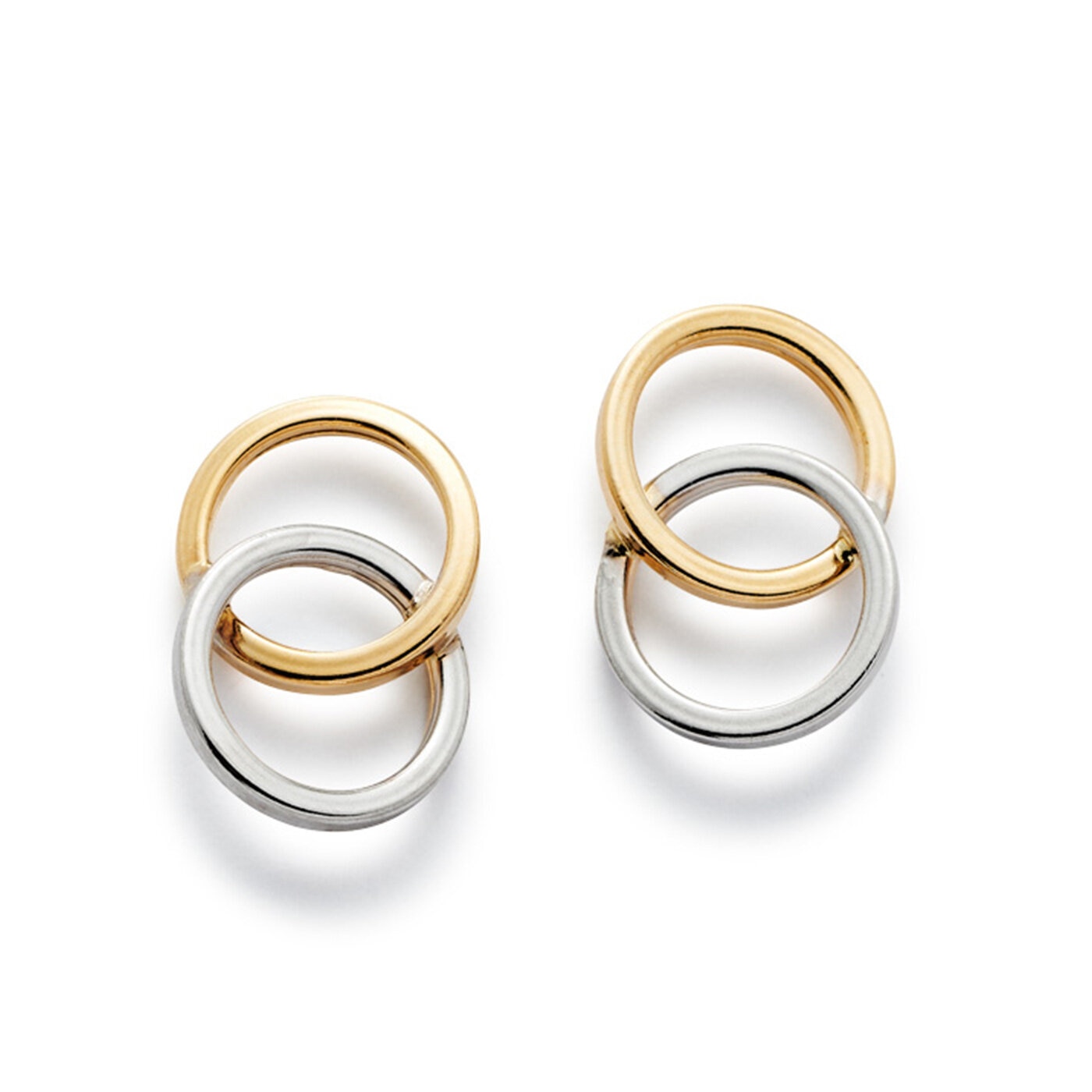 Circles 2-tone earrings 18K