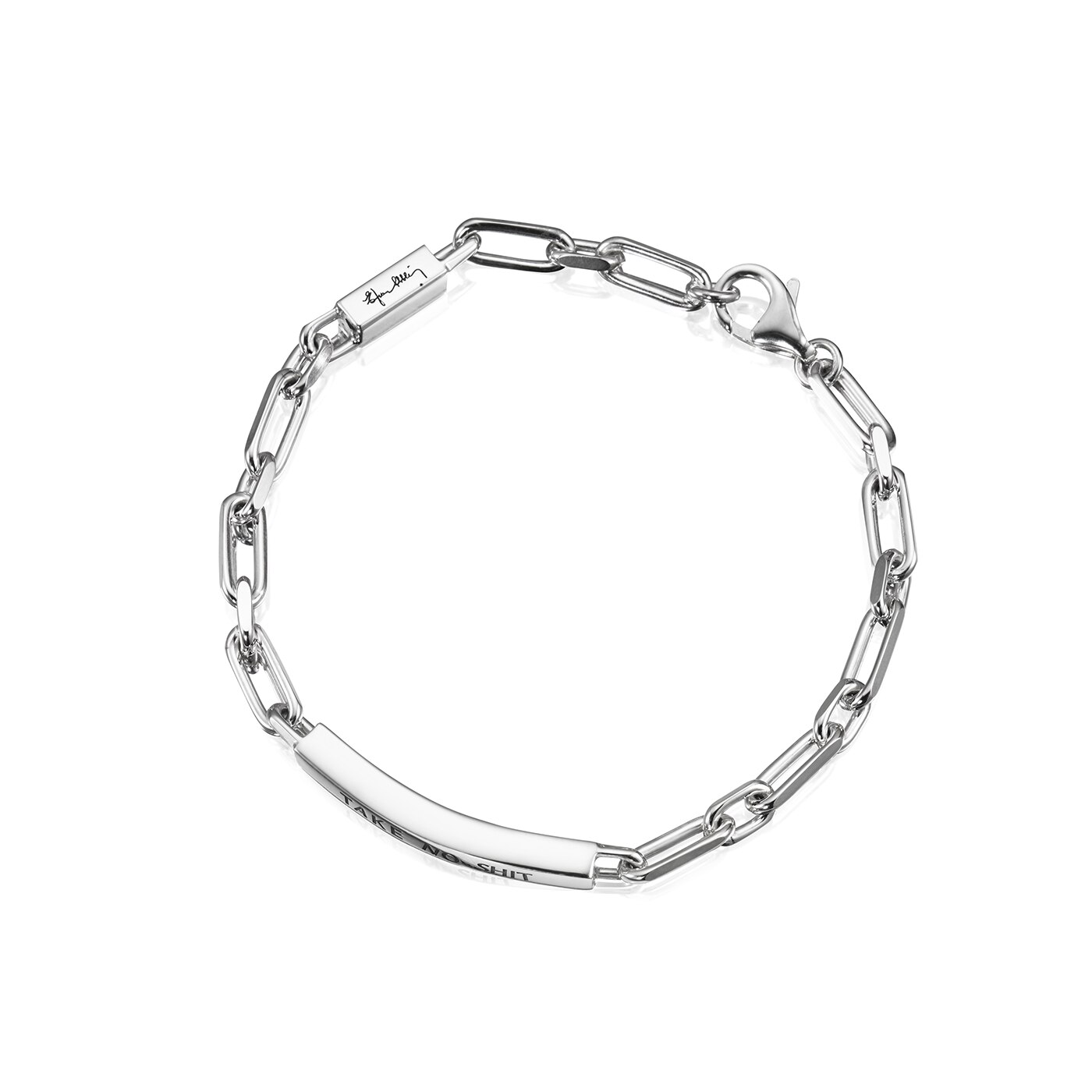 Thin Silver Bracelet - Take No Shit