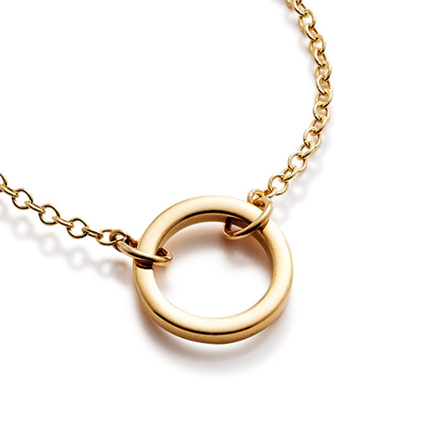 Single ring necklace 18K 