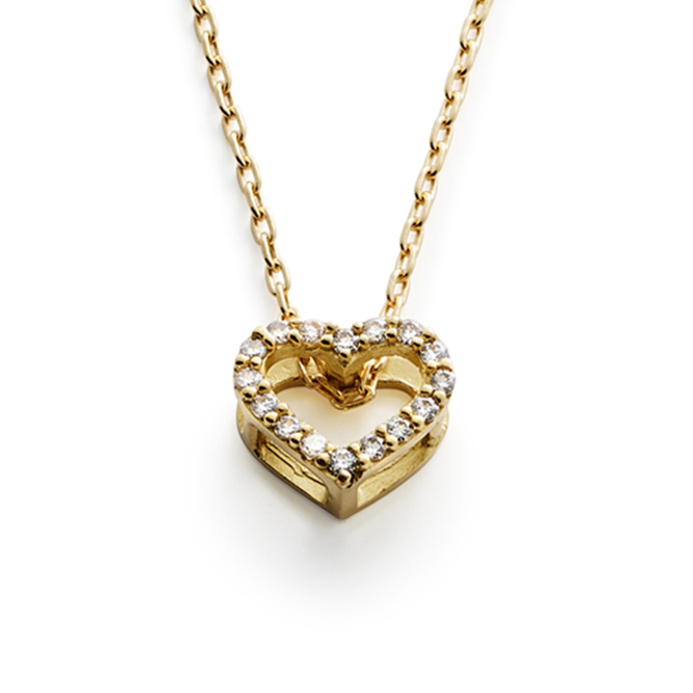 Heart cz necklace 18K