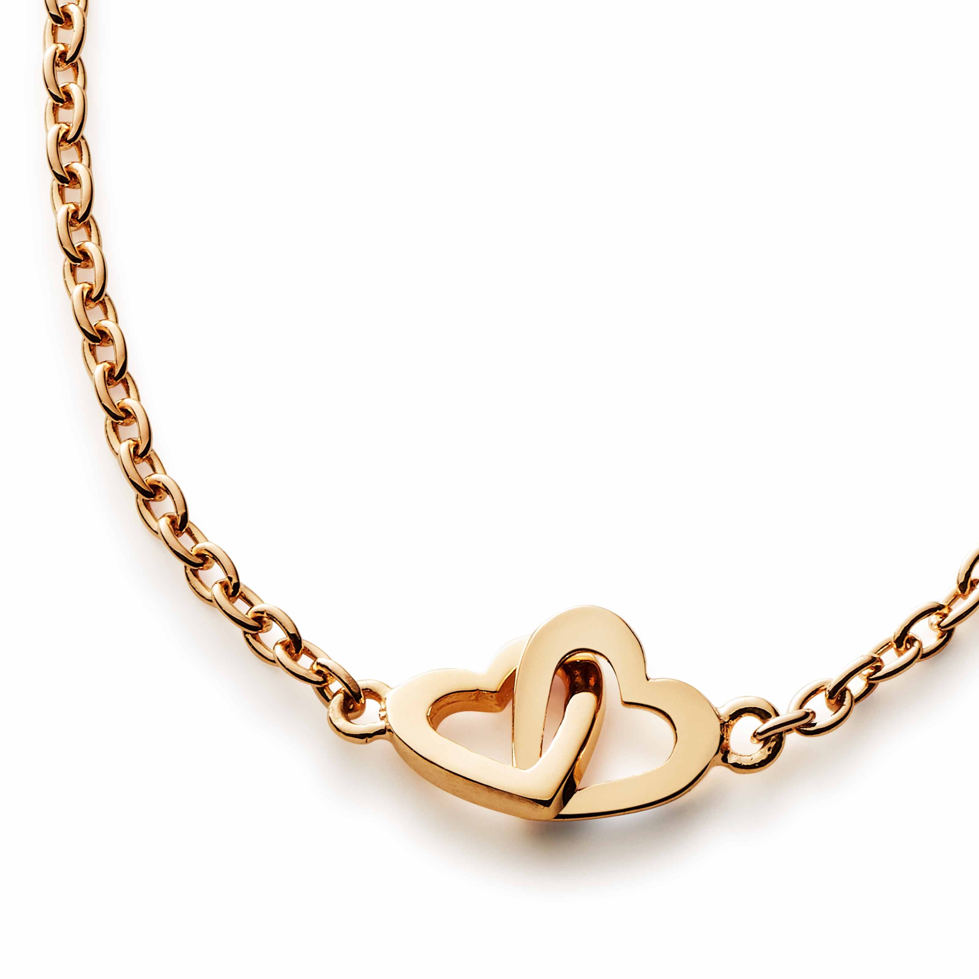 Two hearts mini 18K halsband