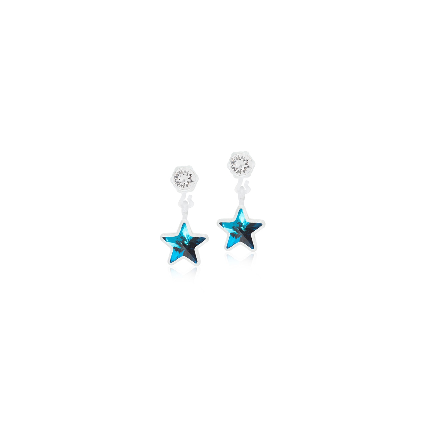 MP Pendant Star 4/6 mm, Crystal/aquamarine