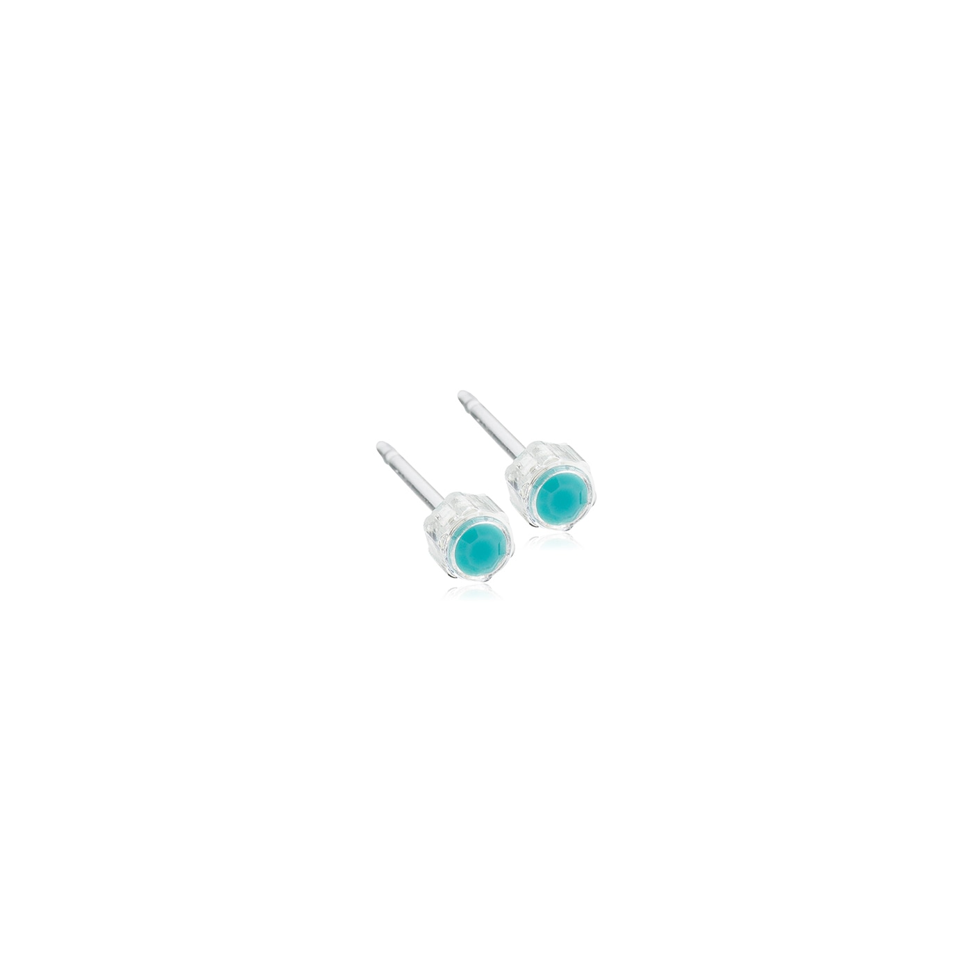 Bezel Örhängen 4 mm Turquoise