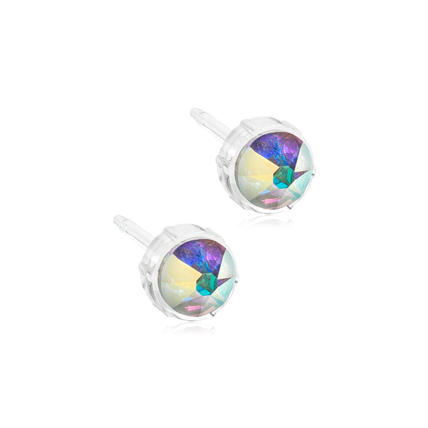 Bezel Örhängen 6 mm Rainbow