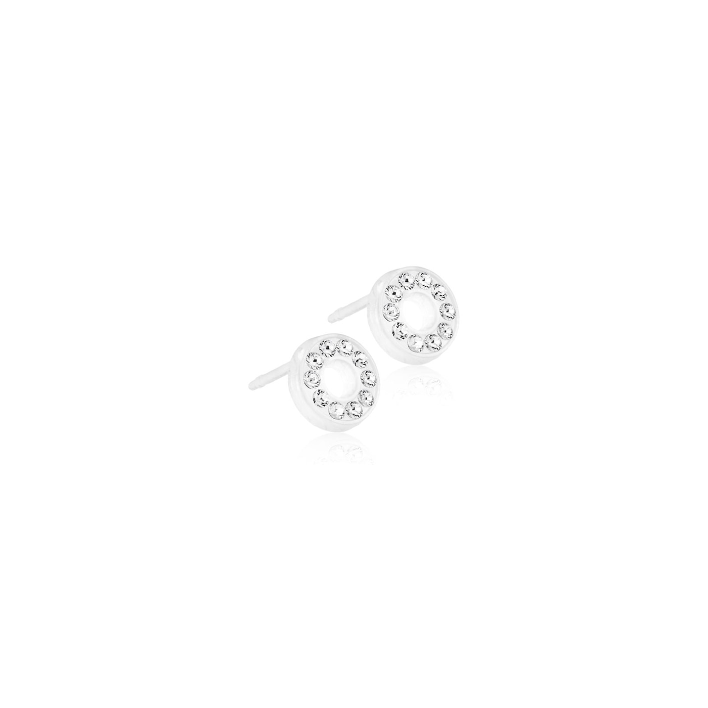 Medical Plastic 8mm Brilliance Puck Hollow Earrings