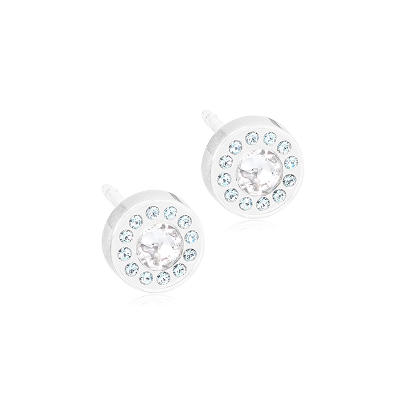 MP Brilliance Halo 6 mm, Aquamarine/crystal