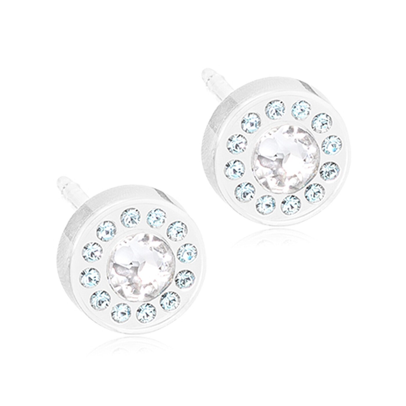MP Brilliance Halo 6 mm, Aquamarine/crystal