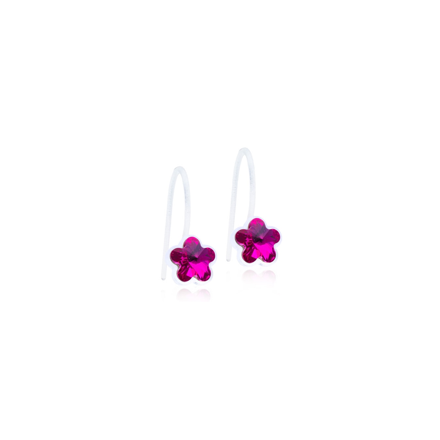 Pendant Fixed Flower Örhängen Fuchsia