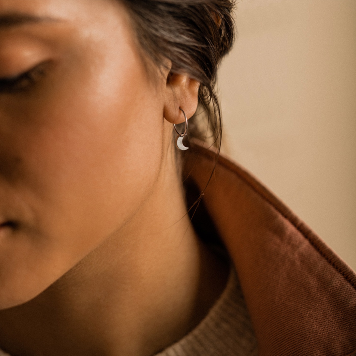 Ear Ring 14 mm Pendant Moon