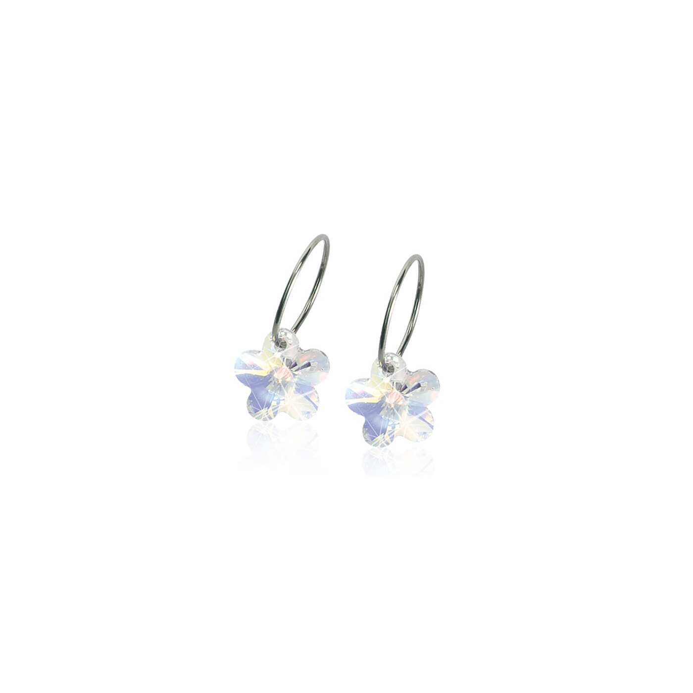 Ear Rings 14 mm Pendant Flower Rainbow