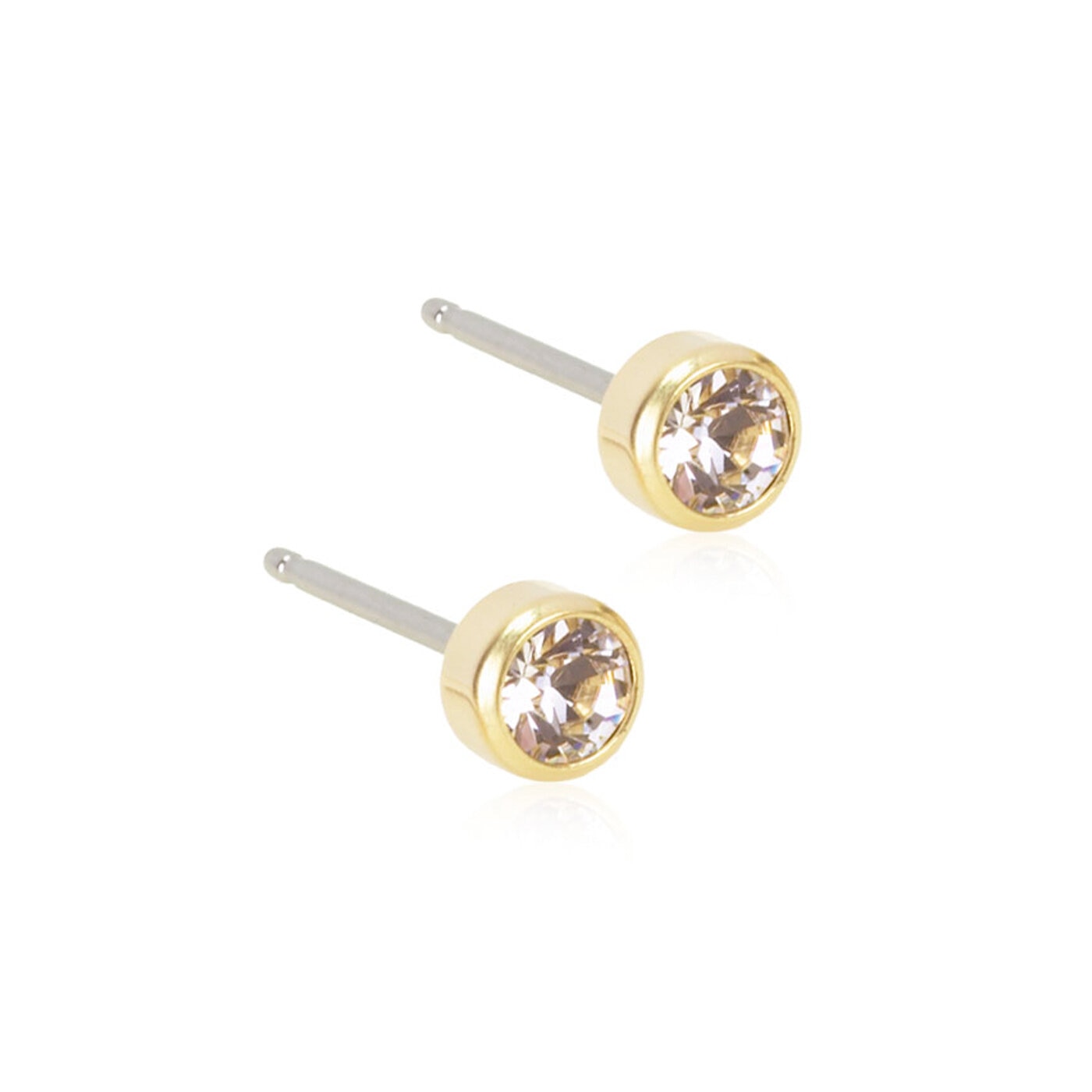 Bezel Örhängen 4 mm Crystal