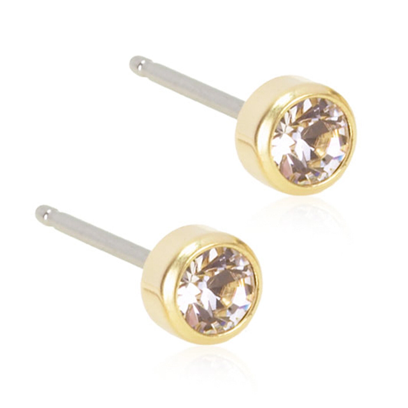 Bezel Örhängen 4 mm Crystal