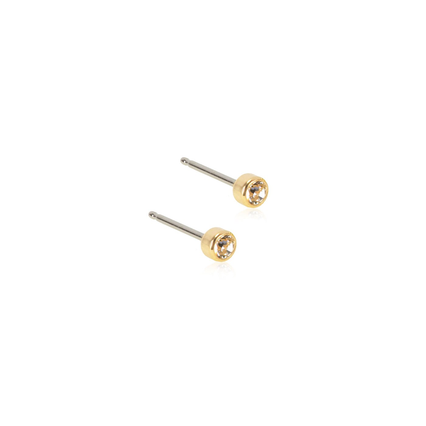 Bezel Örhängen 3 mm Crystal