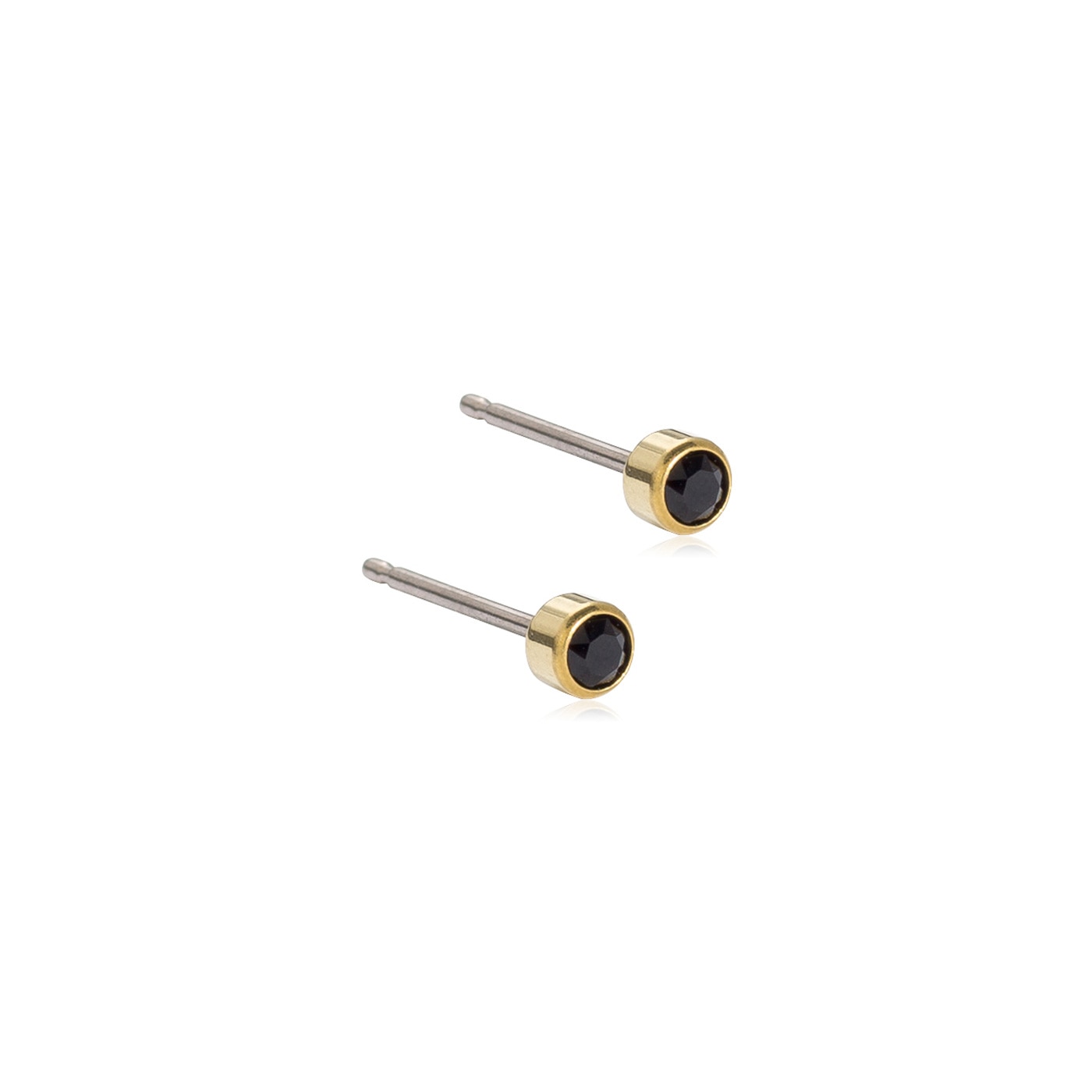 Bezel Örhängen 3 mm Black