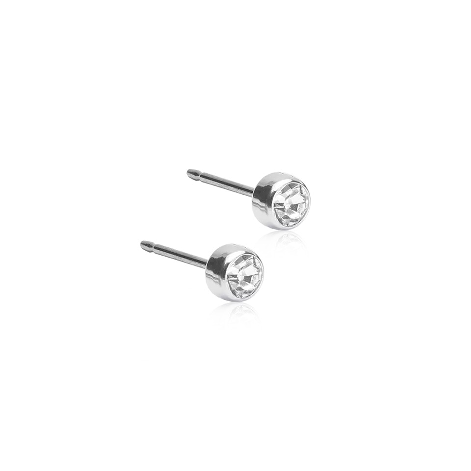 Bezel Örhänge 4 mm Crystal