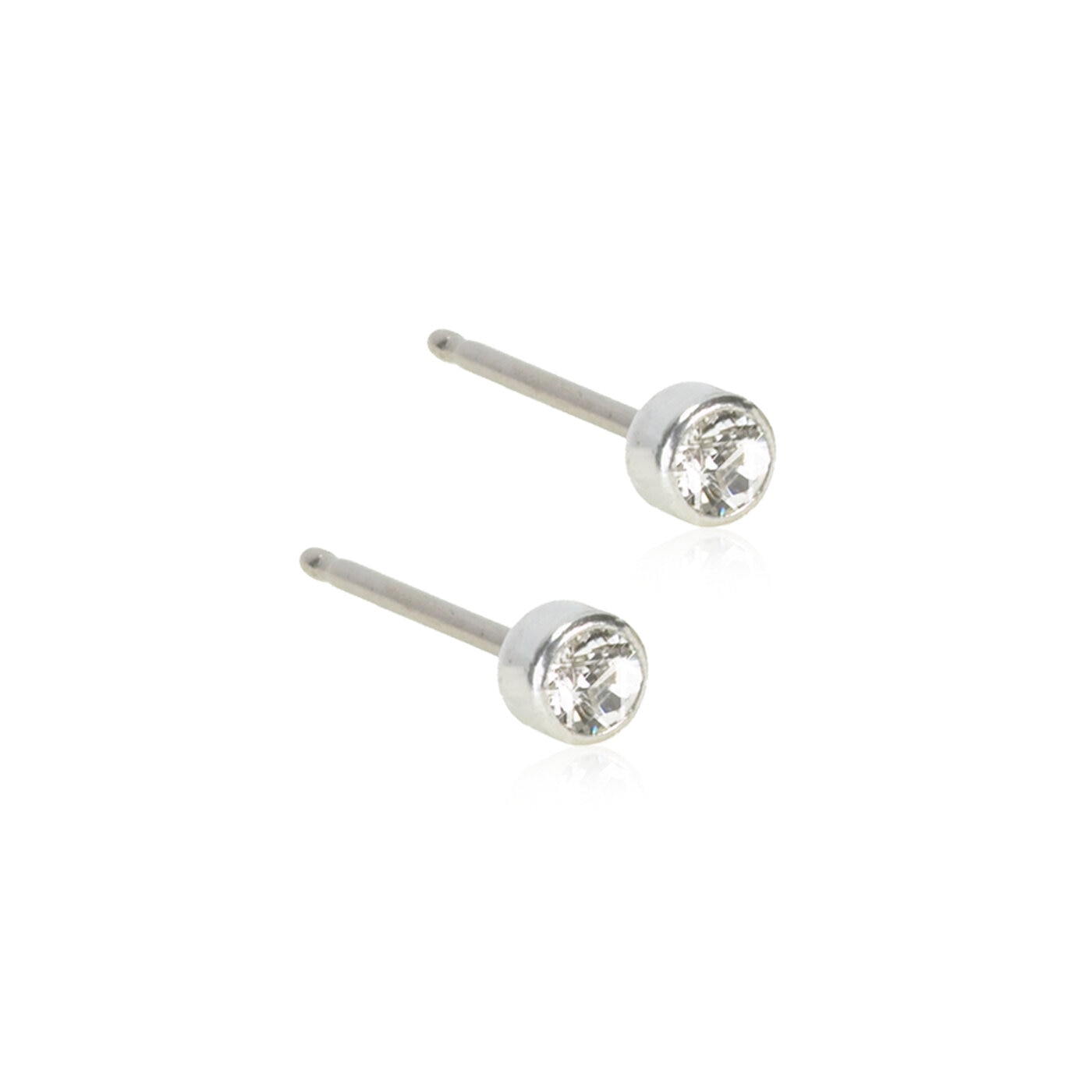 Bezel Örhängen 3 mm Crystal
