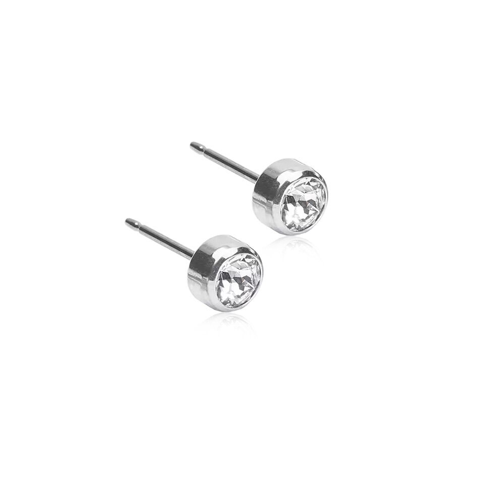 Bezel Örhängen 5 mm Crystal
