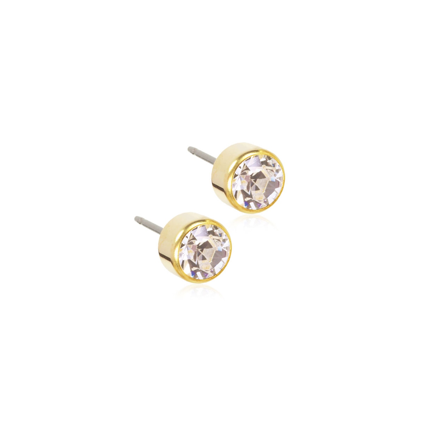 Bezel Örhängen 6 mm Crystal