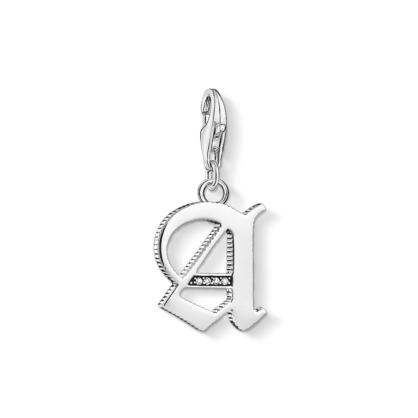 Charm pendant letter A silver