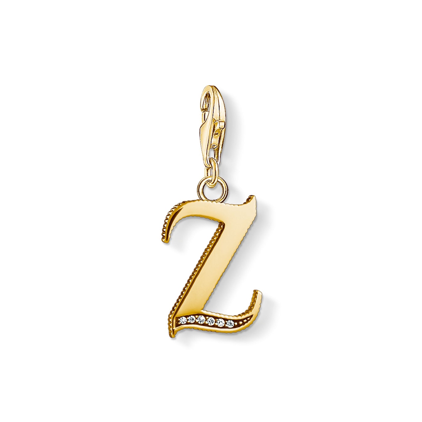 Charm pendant letter Z gold