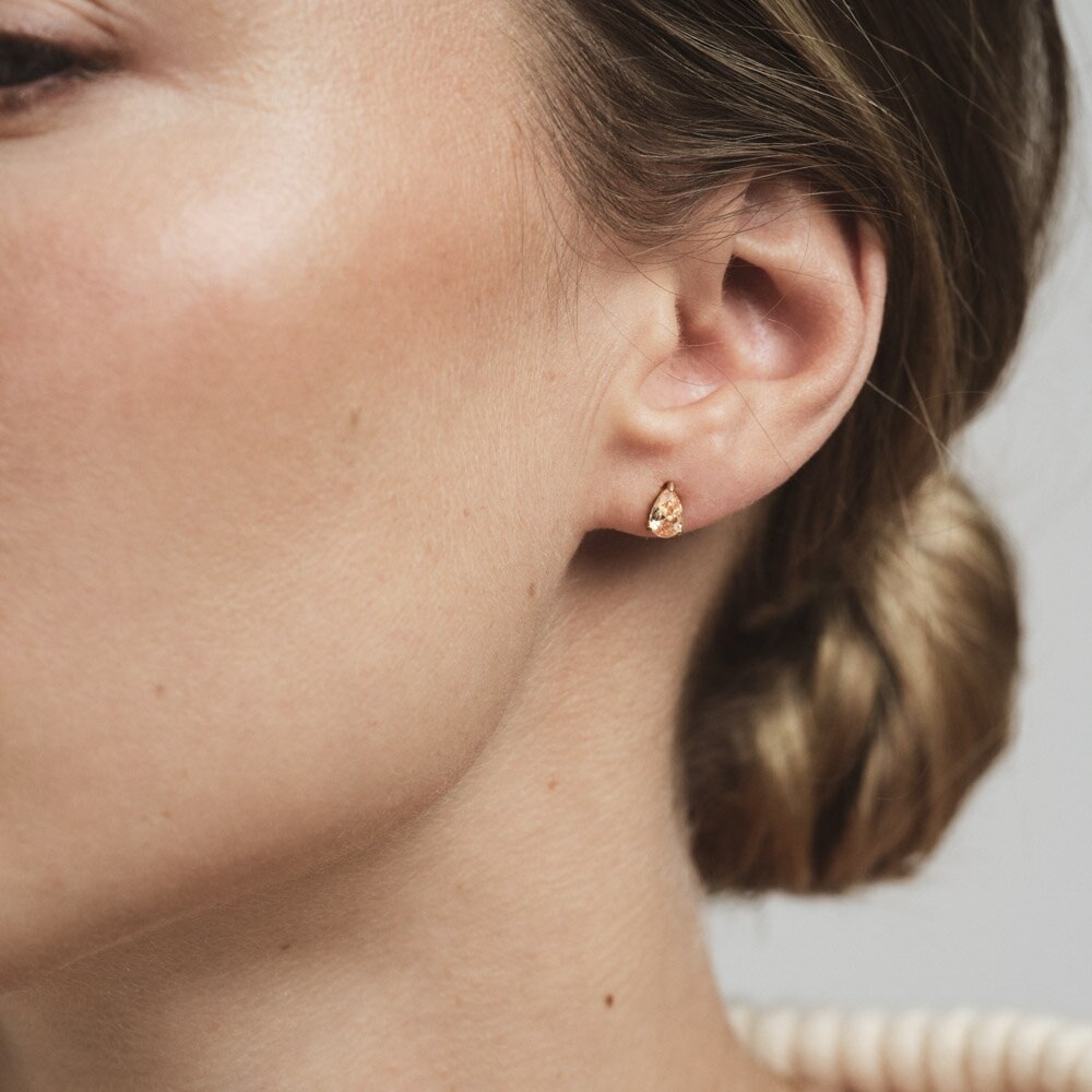 Belle Gold Small Studs - Champagne