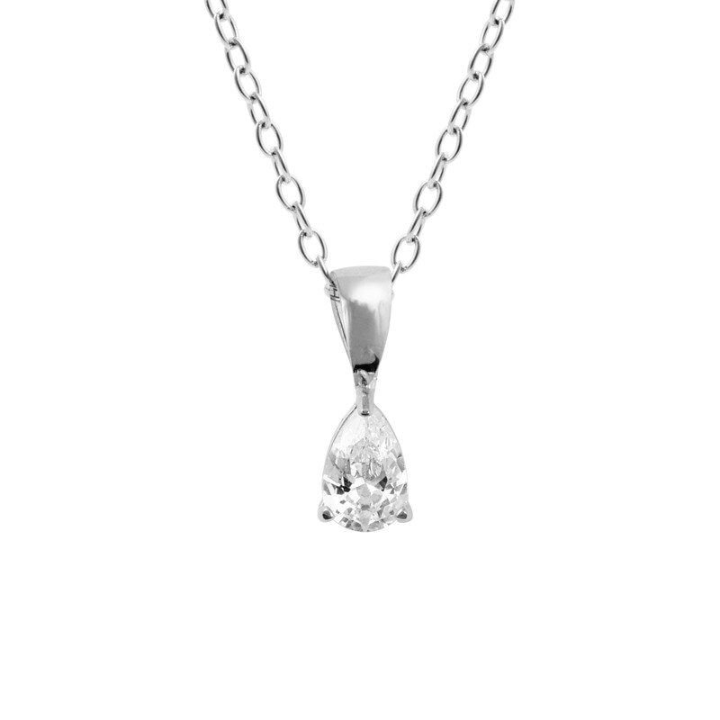 Belle Silver Necklace - White