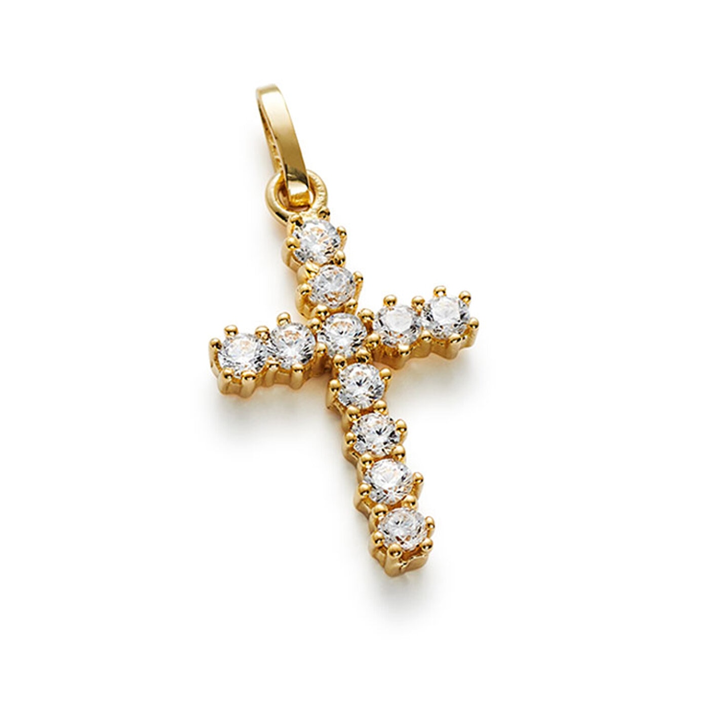 Faith Charm 18K RG CZ       