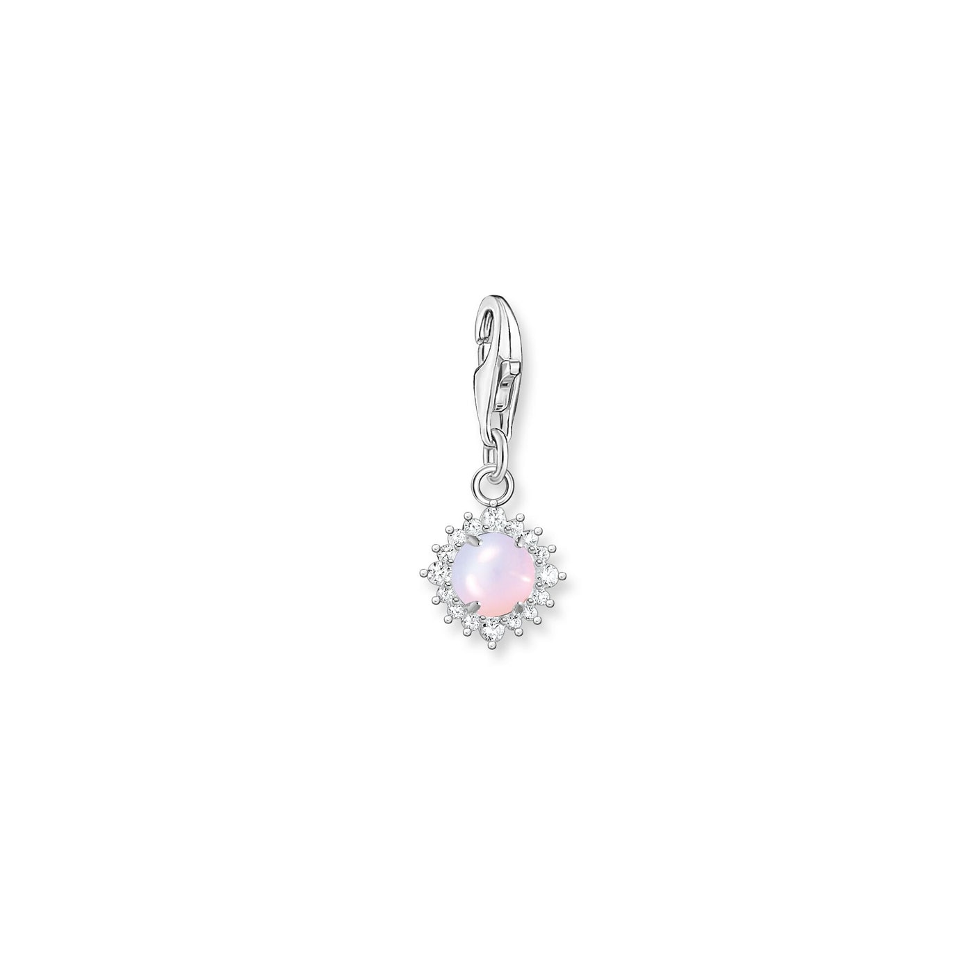 Charm-hängsmycke rosa sten