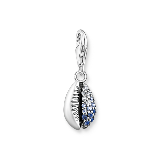 Charm-hängsmycke skal med blå stenar silver